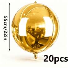 20/10/5/2pcs Silver Inflatable Mirror Reflective 4D Aluminum Foil Balloon Set - Reusable Disco Balloons Suitable For Birthday Party Decor, Holidays, Weddings And Various Events - Multicolor - View 29