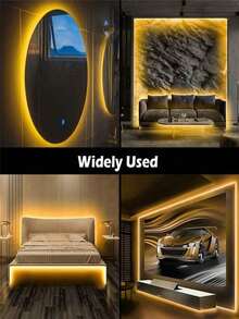 Flexible LED Light Strip, USB Powered, Button Switch Control; Cuttable LED Light Strip, Easy Installation, 10m/5m/3 Meters/2m/1m, Suitable For TV Background, Bedroom, Living Room, Hallway, Kitchen, DIY Decoration - Yellow - View 3