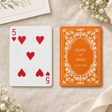 1pc Personalized Custom Name Date Wedding Poker Cards, Vintage Black Floral Back Playing Cards, Wedding Favor Gift For Couples, Party Game Home Decor - Multicolor - View 15