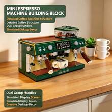 946pcs Mini Coffee Machine Building Blocks Set, Bagged, 3D DIY Assembly Toy, Includes Double Group, Espresso And Manual Coffee Machine, Creative Desktop Decor, Home Decoration, Gift For Building Block Enthusiasts - Multicolor(Bag) - View 2