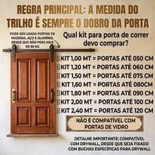 Kit Porta De Correr Até 80cm Natural Trilho 1,6mt Bipartido - A - Visão 6