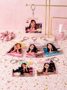 1pc/6pcs Katseye Girl Group Acrylic Keyring Packs, Can Be Used As Backpack Charm, Car Keychain Or Fan Collectible, Suitable For Daily Wear, Concert Support, Fan Meeting, Also A Special Gift For Fan Friends, Applicable All Season. - Multicolor - View 5