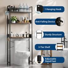 Over-The-Toilet Storage - Black - View 3