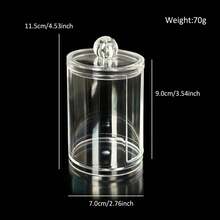 1pc Single/Double Layer Cylindrical/Square Storage Can, Desktop Organizer For Beauty And Nail Tools, Cotton Swabs, Cotton Pads, Jewelry And Small Accessories, Cosmetic Storage Tool, Back To School Essential - Clear - View 12