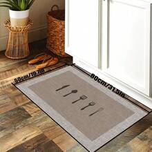 1pc Linen Color Silicone Kitchen Floor Mat, All-Season Anti-Fatigue Soft Comfortable Non-Slip Anti-Fall Absorbent Quick-Dry Easy To Clean Wear-Resistant Stain-Resistant, Room Decor Suitable For Kitchen, Dining Room, Entryway, Laundry Room, Hallway, Bathroom, Study And Other Locations - Multicolor - View 14