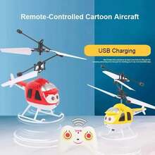 Avión de control remoto en miniatura, avión eléctrico para niños, helicóptero con control por infrarrojos y activación manual, juguete para volar en interiores y exteriores, para niños y niñas, un regalo de cumpleaños. - Rojo - Ver 4