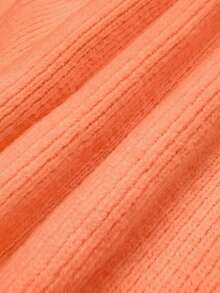 Women's Fashionable French Soft Wax-Feeling Loose Knit Cardigan, Women's Loose Short Knit Sweater Top, Spring/Summer - Coral Orange - View 11