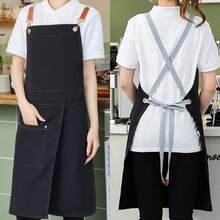 1 buah Celemek Kanvas Unisex dengan Kantong, Tahan Air dan Minyak, Celemek Terpisah yang Tahan Lama dan Tahan Aus, Mudah Dibersihkan dan Nyaman, Desain Bebas Gerak, Celemek Kerja Bahu Ganda, Cocok untuk Rumah, Restoran, Kafe, Kedai Teh Susu, Toko Roti dan Industri Katering - MultiWarna - View 4