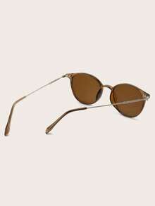 1pc Men's Multi-Color Fashion Glasses, Suitable For Daily Wear - Brown - View 3