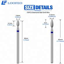 15Pcs Diamond Nail Drill Bits 3/32" Shank, Professional Cuticle & Dead Skin Removal Manicure Salon Accessories - Multicolor - View 7