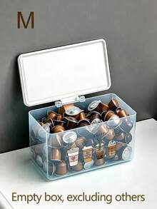 Clear Storage Box With Lid, Dust-Proof Plastic Bin With Handle, Coffee Pattern Printed Storage Container, Home Kitchen Countertop Coffee Corner Tea Bag Storage Box, Desktop Snack And Small Item Organizer, Coffee Capsule Organizer, Large Capacity Visible Storage Container, Home Storage Essential, Suitable For Storing Tea Bags, Coffee, Snacks, Miscellaneous Items, Etc., Office, Dorm, Kitchen, Car Multi-Scenario Use, Practical Gift Choice For Friends, Family, Loved Ones, Christmas Gift, Teacher's Day, Back To School Gift, Birthday Gift - Multicolor - View 14