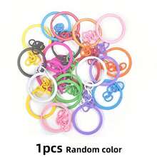 2D Flat Colorful Metal Keychain Accessories Set, Includes Flat Key Rings, Chains, Lobster Clasps And Open Jump Rings, Random Mixed Colors - Multi-color - View 9