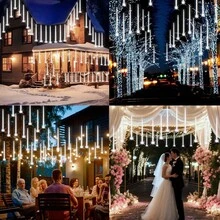 LED Meteor Shower Lights USB Powered Waterfall Lights Christmas New Year Garden Yard Wedding Party Holiday Decoration Lights - USB Meteor Shower Light - View 9