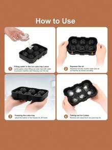 1pc Large Round Silicone Ice Cube Mold, Reusable Ice Ball Mold ...