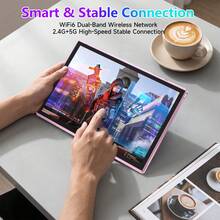 Coopers 10.1-Inch Android 14 Tablet PC, RK3326S Quad-Core 1.6GHz/2GB RAM 32GB ROM/2.4G WiFi+WiFi 6/Bluetooth 5.2/FHD IPS Touchscreen/2MP+5MP Dual Cameras/Type-C/Gravity Sensor/6000mAh/Support 1TB SD Card Expansion (Adapter Not Included), Pink - Pink - View 3