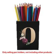 Acrylic Makeup Brush Storage Case Pen Holder Desktop Office Pen Box Study Stationery Organizer Box Dressing Table Storage Brush Holder Suitable For Home School Office Holiday Gift Initial Name 26 Letters Pattern - Black - View 25