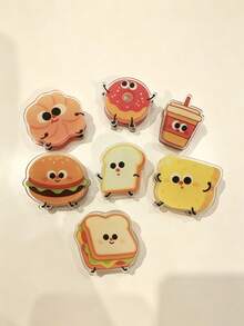 7/1pc Cute Cartoon Food Pattern Sealed Clips, Acrylic Material, Secure Sealing & Reusable, Kitchen Snack Freshness Clips, Snack Bag Sealer, Desktop Photo Memo Clips, Home Storage Accessories, Bag Sealing Clips, Food Bag Clips, Snack Bag Sealer, Acrylic Clips, Cute Cartoon Clips, Kitchen Storage Accessories, Photo Paper Clips, Notebook Clips, Food Storage Organizer, Food Storage Clips - Multi-color 2 - View 5