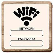 1pc 2D Flat Printed Metal WiFi Network Password Sign - Suitable For 4 Seasons Gift, Rustic Wall Decor For Office, Cafe, Public Space - Customizable Handwritten Password Sign - A - View 4