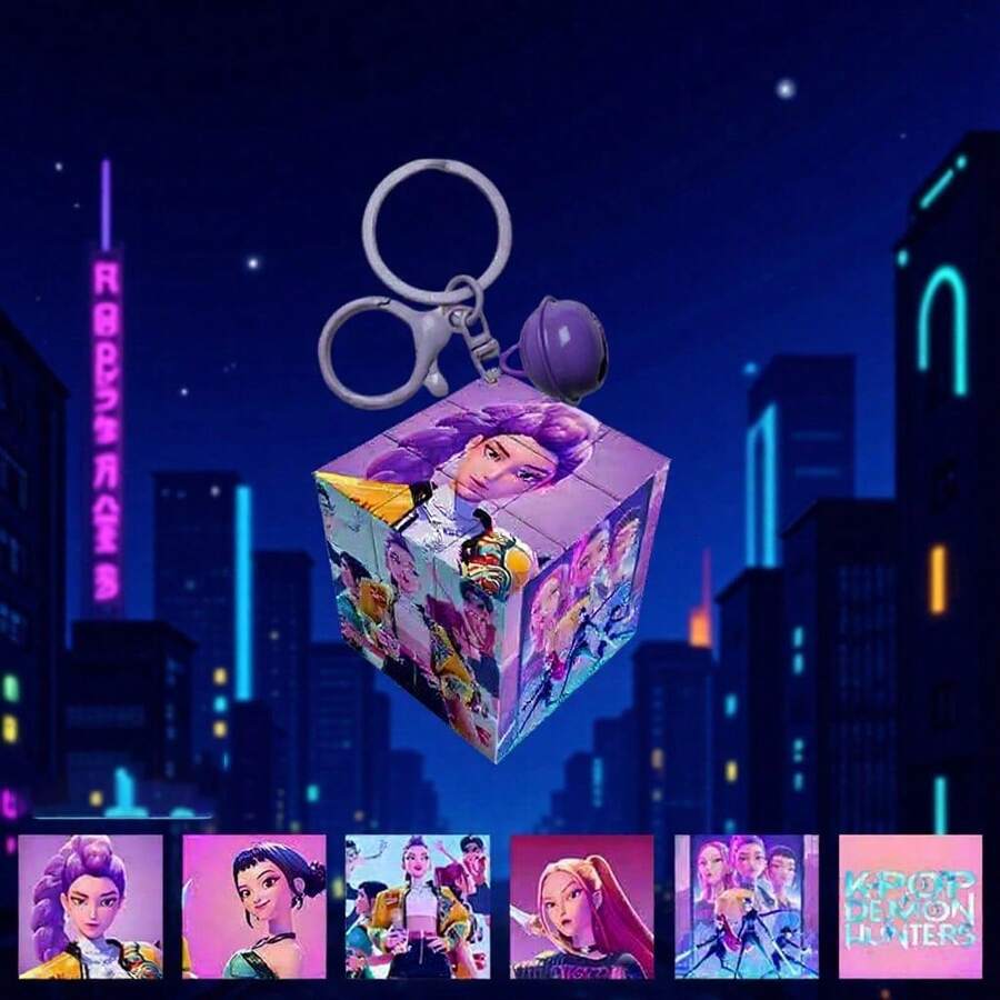 Hasbro 1pc Back To School K-Pop Witch Group Keychain, Mini Magic Cube Bag Charm, Bag Or Backpack Accessory, Also K-Pop Collectible, Prop And Creative Gift For Various Occasions - Multi-color - View 1