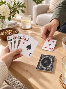 1pc Personalized Custom Name Date Wedding Poker Cards, Vintage Black Floral Back Playing Cards, Wedding Favor Gift For Couples, Party Game Home Decor - Multicolor - View 9