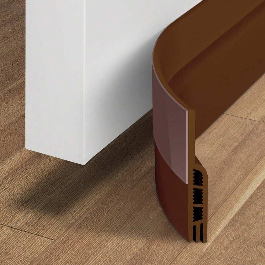 1/2pcs Windproof & Soundproof Door Bottom Seal Strip, 3-Layer Hollow Structure Design, Effectively Reduces Outdoor Noise Interference, Enhances Living Comfort, For Home Bedroom Wooden Door Bottom, Creates Quiet & Private Resting Space