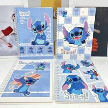 Disney 4pcs Cartoon Stitch Notebook Set, Lined Cartoon Memo Pad, Cartoon Student Notebook, Suitable For School And Office Supplies, Perfect Party Gift, Holiday Gift For Fans. - Multicolor - View 1
