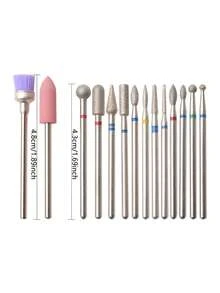 14pcs Nail Drill Bit Set, Gel Removal Polishing Tools, Foot & Hand Nail Care Rotary Grinding Head Buffer Polishing Drill Bit Set - Blue - View 4