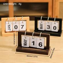 1pc - Modern Farmhouse Wooden Block Perpetual Flip Calendar | Vertical Desktop Calendar Large Display Home Office Decor Holiday Gift - Christmas/Halloween Holiday Gift Decor Calendar - Multiple Styles - View 8
