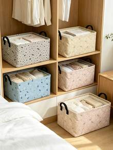 Rectangular Daisy Storage Basket, Collapsible Gift Basket With Handles, Books Box, Room Decor, Can Store Clothes, Cosmetics, Books, And Other Miscellaneous Items, Suitable For Bedroom, Bathroom, Kitchen, Office And More, Christmas Gift, Halloween Gift For Family And Friends - Multicolor - View 8