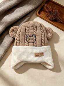 Baby Autumn/Winter Ear Protection Knitted Hat, Cute Woolen Beanie For Boys And Girls - Multicolor - View 9
