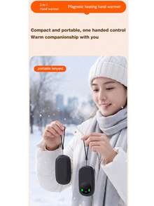 USB Rechargeable Digital Display Aluminum Alloy 2-In-1 Hand Warmer & Power Bank - A - View 9