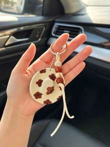 1pc Cowboy Hat Beaded Keychain Pendant, Car Keyring, Fashion Universal Keychain, Women's Bag Accessory Pendant - A - View 1