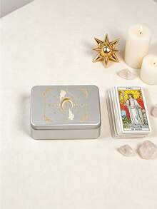 Tarot Card Storage Box, Suitable For Tarot Decks And Playing Cards. Sun And Moon Patterned Card Storage Box. Portable Storage Box. Can Hold A Whole Deck Of Tarot Cards. Small And Lightweight Storage Boxes Are Auxiliary Items Used In Divination Games - Multicolor - View 8