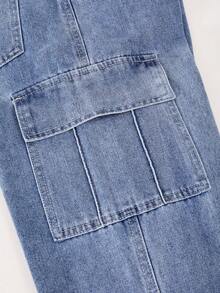 Straight Leg Fashion Casual Denim Jeans, Suitable For Boys, Street Style - Blue - View 6