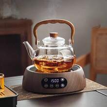 1pc 1000ml/35.2oz Heat-Resistant Glass Teapot With Removable Filter - Thick Bottom Suitable For Induction Cooktop, Suitable For Flower Tea, Herbal Tea And Loose Leaf Tea | Spring Home Tea Brewing Gift Set Suitable For Induction Cooktop And Tea Ceremony - Multicolor - View 4