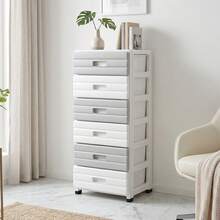 EZIFY 4/5/6-Tier Drawer Storage Cabinet, Modern Minimalist Design, Space-Saving Multi-Drawer Organizer, Portable Unit For Keys/Masks/Small Items, For Entryway/Hallway/Bedroom. - 6-tier White/Grey - View 13