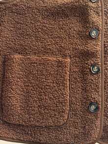 Women Fuzzy Warm Vest With Pockets Autumn Winter New Fashion Bestseller - Brown - View 6