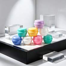 2pcs Mini Cosmetic Empty Jars, Cosmetic Containers Cream Boxes Lip Balm Containers Refillable Bottles - Multicolor - View 10