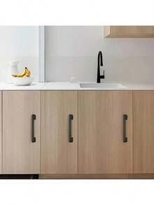 1/6 cái tay nắm tủ hợp kim nhôm màu đen, tay kéo ngăn kéo bàn trang điểm, núm cửa tủ quần áo, tay nắm phụ kiện nội thất - màu đen - Xem 6