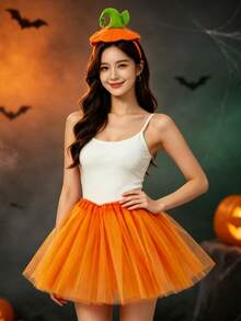 Halloween Pumpkin Headband Funny Ghost Head Hoop Holiday Party Hair Accessory Pumpkin Hair Clip Headpiece - Multicolor - View 1