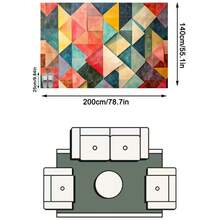 1 Buah Karpet Persegi Panjang Beludru Kristal Bergaya Seni Modern Motif Segitiga Geometris Patchwork Aneka Warna, Detail Gradien Cat Air, Dapat Dicuci dengan Mesin, Cocok untuk Dekorasi Rumah Ruang Tamu dan Kamar Tidur, Penggunaan Sepanjang Musim, Dekorasi Rumah yang Estetis - MultiWarna - View 15