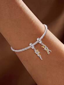 1pc Fashionable Exquisite Hugging Cross Beaded Pendant, Suitable For DIY Making Bracelets, Necklaces And Other Jewelry, Perfect Gift For Women - Multicolor - View 3