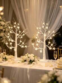 1PC/2pcs Sakura Birch Tree LED Light 60CM 24 Lights Battery & USB Dual Power Desktop Tree Lamp For Birthday Gift, Proposal Scene Decoration, Atmosphere Lighting - Warm White - View 13