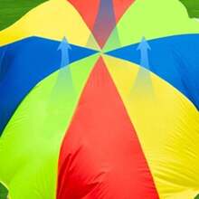 Rainbow Parachute 6.56ft Long Random Color Outdoor Party Activity Suitable For Collaborative Team Games And Family Team Building - 2M - View 5