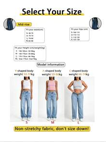 Celana Jeans Wanita Kasual Longgar Berlipit 3D Warna Polos Gaya Amerika; Cocok untuk Semua Musim - Dark Wash - View 5
