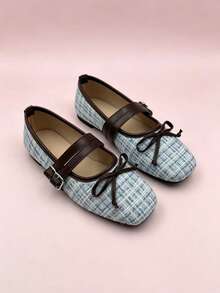 Sepatu Balet Datar Wanita, Sepatu Hitam yang Nyaman - Biru - View 2