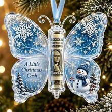 1pc Acrylic Christmas Butterfly Cash Clip Test Tube Gift Box Decoration Butterfly Acrylic Cash Hanging Ornament Tag Money Clip Cash Gift - Multi-color - View 13