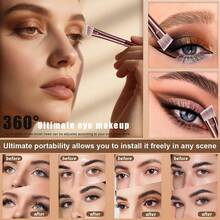 20pcs And 1pc Gift Makeup Brushes Set, Soft Dense Cosmetic Brushes For Foundation Powder Blush Eyeshadow Concealer Contour Highlight, Complete Face & Eye Makeup Brush Kit, Handles For Makeup Beginners And Daily & Party Makeup Application - Multicolor - View 9