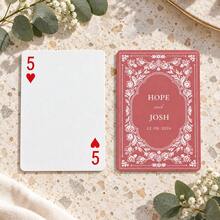 1pc Personalized Custom Name Date Wedding Poker Cards, Vintage Black Floral Back Playing Cards, Wedding Favor Gift For Couples, Party Game Home Decor - Multicolor - View 13