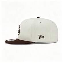 New Era 9FIFTY San Diego Padres White Brown Snapback Adjustable Flat Brim Baseball Cap 72519 - Brown - View 2